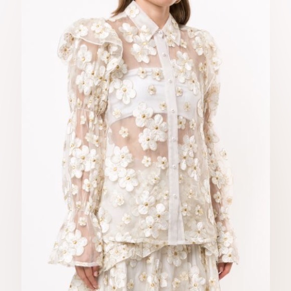 macgraw Souffle embroidered organza shirt - Picture 2 of 6